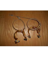 Long reach BMX cruiser bicycle brake calipers w/cables-GOLD - $50.00