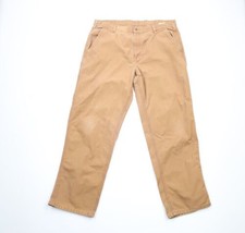 Vintage Carhartt Mens Size 40x32 Distressed Spell Out Wide Leg Pants Duck Brown - £42.79 GBP