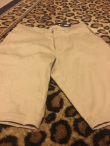 Adidas NBA Men’s Khaki Shorts Zip &amp; Button Size Large - $33.02