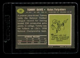 Vintage Football Card 1969 Topps Football Tommy Davis San Francisco 49ers #22 - £3.94 GBP