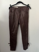 Pilcro &amp; the Letterpress Anthropologie Lace Up Ankle Pants Burgundy Wax ... - $34.65