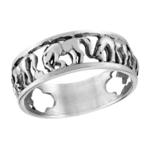Brave and Free Marching Horses Sterling Silver 7MM Band Ring-8 - £13.75 GBP