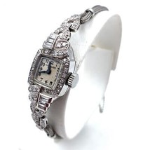 Pre-Owned Hamilton Diamond and Platinum Dress Art Deco Watch - £3,374.16 GBP