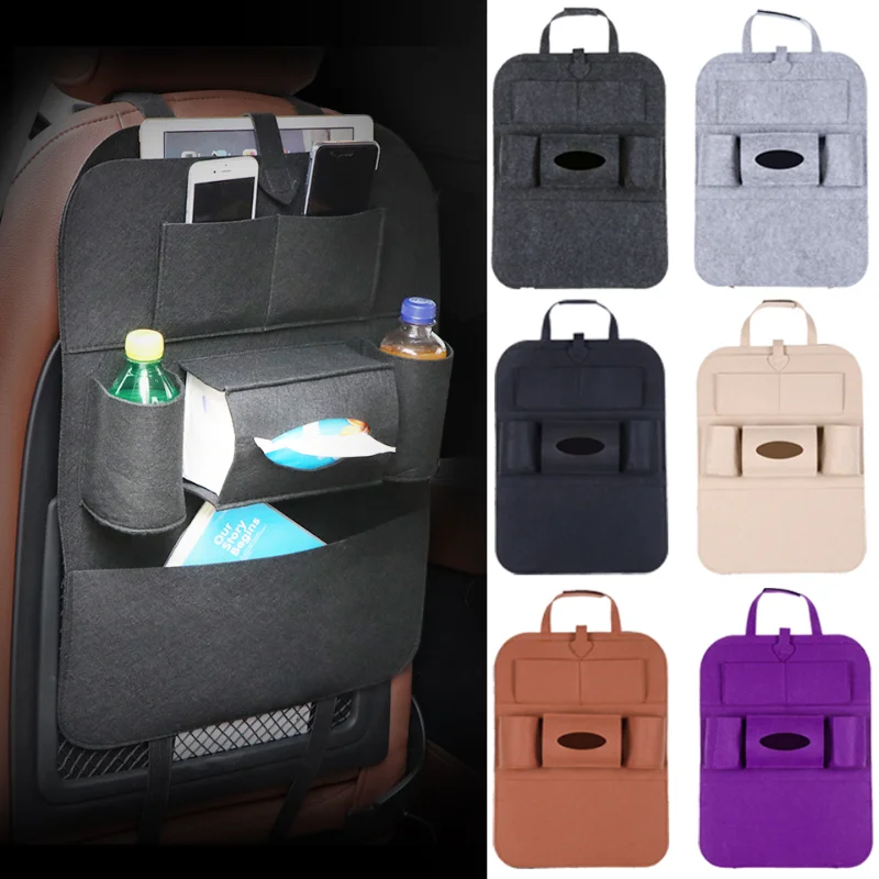  felt storage bag mount auto interior organizer multi pocket goods stowing tidying felt thumb200