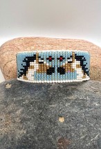 Navajo Handmade Paint Horses Glass Seed Bead Cuff Bracelet 7.25&quot; - £51.94 GBP