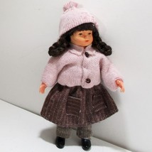 Dressed Little Girl Mauve Jacket Caco 11 1287 Flexible Dollhouse Miniature - £21.51 GBP