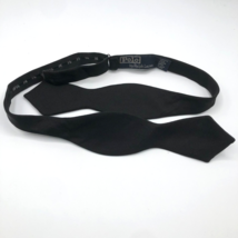 Vintage Polo Ralph Lauren Silk Diamond Point Black Bow Tie Made In USA B... - $39.59