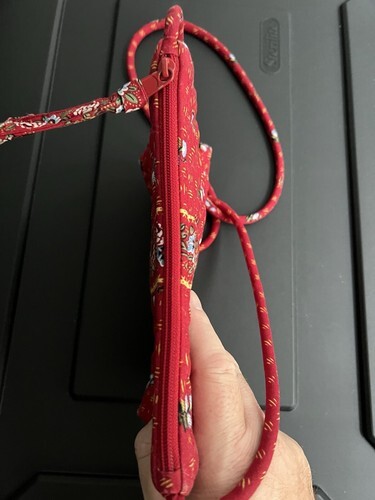Vintage Vera Bradley Crossbody And Coin Purse Red Quilted Fabric Flower Item image 5