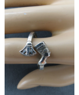 Vintage Ring Sterling Silver Egyptian Queen Nefertiti Bypass 3.64 Grams ... - £31.37 GBP