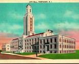 City Hall Building Pawtucket RI Rhode Island Linen Postcard A4 - $3.51