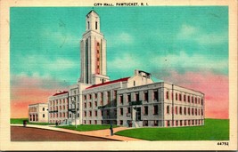 City Hall Building Pawtucket RI Rhode Island Linen Postcard A4 - £2.79 GBP