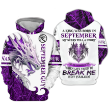 Personalized Dragon September King My Scars Tell A Story Hoodie _3D Printed - £29.26 GBP+
