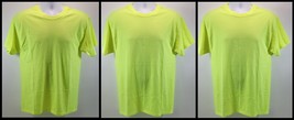 Lot of 3 Hanes ComfortBlend Lightweight Neon Yellow T-Shirts Medium - $9.89