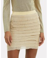 Missoni Tiered Ruffle Gold Metallic Knit Mini Skirt sz 42 $755 NWT - $169.00