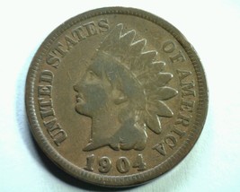 1904 S1 904/904 (E) Indian Cent Penny Good / Very Good G/VG Nice Original Coin - $115.00
