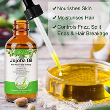 (Us Seller) Organic Unrefined Golden Jojoba Oil Cold Pressed 100% Pure &amp; Natural - £7.89 GBP