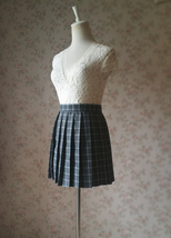 NAVY Blue PLAID Skirt Outfit Women Girl Pleated Short Plaid Skirt US0-US16 image 9