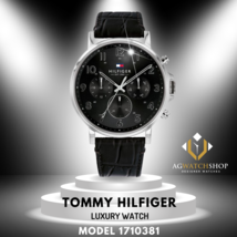 Tommy Hilfiger Men’s Quartz Leather Strap Black Dial 46mm Watch 1710381 - £95.54 GBP