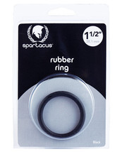 Spartacus 1.5&quot; Rubber Cock Ring - Black - $2.93