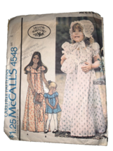1975 Mc Call&#39;s #4548 - Girls &quot;Laura Ashley&quot; Two Length DRESS-BONNET Pattern 5 - £3.02 GBP
