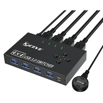 Usb 3.0 Switch Selector 4 Port, Kvm Switcher 4 Computers Sharing 4 Usb Devices,U - £47.96 GBP