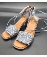 Sarto Franco Sarto Size 8.5 Women&#39;s Fringe Heeled Sandals Light Blue ank... - €38,76 EUR