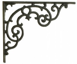Wall Shelf Bracket - Ornate Pattern - Black Cast Iron - 11.25&quot; Long - $20.31