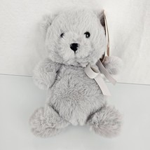 Ganz Teacup Teddy Bear Stuffed Plush Gray Gray Silver Small Mini 6&quot; beanbag NEW - £39.55 GBP