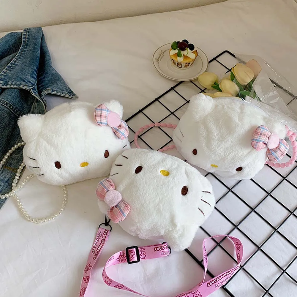 Hello Kitty Mini Shoulder Bag Kawaii Sanrio Cartoon Messenger Plush Backpack - £9.24 GBP+
