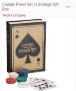 Poker Set  Cards&amp;Chips, Classic in Storage Gift Box New - $411.68 MXN