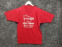 Vintage 1977 Baseball Shirt Adult Medium Red Single Stitch Minnesota Tou... - $27.77