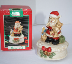 We Wish You A Merry Christmas Santa Claus Music Box Turns Holiday Decora... - $10.40
