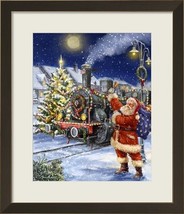 Santa and Black Train Framed Fine Art Print by Marcello Corti - £234.89 GBP