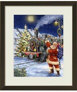 Santa and Black Train Framed Fine Art Print by Marcello Corti - $299.00