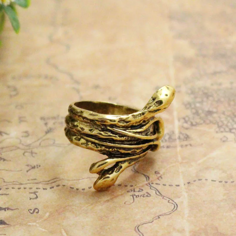 Hobbit Thranduil Snake Ring Mirkwood Elf King Golden Ring Legolas Father LOTR Fa - £18.01 GBP