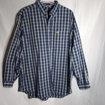Carhartt Rugged Outdoor Men&#39;s Long Sleeve Blue Plaid Thick Work Shirt Si... - $20.79