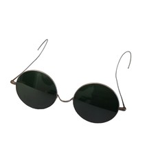 Antique Eyewear Marked SPA Round Band Wire Temple Tips Dark Sunglasses - £39.41 GBP