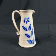 Williamsburg Stoneware Pottery Salt Glazed  Gray 6&quot; Home Decor Pitcher Flowers - $18.99