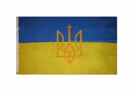 Trade Winds 3x5 Ukraine Ukrainian Trident Large Ensign Nylon/Poly Blend Flag 3&#39;x - £3.92 GBP
