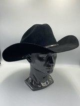 Justin XX Cowboy Western Hat 100% Wool Black Size 60- 7 1/2 Belted - £36.67 GBP