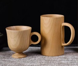 Taza de café de madera Natural hecha a mano con mango, taza de teca para desayun - £17.67 GBP+