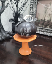 Rae Dunn Halloween MINI Pumpkin Tier Tray Black White Witches Brew - $12.86
