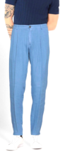 Lab Pal Zileri Light Blue Linen Men&#39;s Casual Pleat Pants Trouser Sz US 40 EU 56 - £123.05 GBP