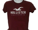 Hollister Logo T-Shirt Mens XS Extra Small Burgundy - $11.88