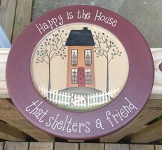 31662H - Happy is a House Wood Plate  - £10.35 GBP