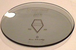 US 12th Army Group 25th Reunion October 5 1968 Glass Souvenir, Gen. Omar... - $25.00