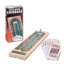 BNIB Pressman Solid Wood Cribbage Set with Playing Cards Included - £9.59 GBP