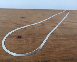 Vintage Milor Italy Herringbone Sterling Silver .925 Flat Chain Necklace 22&quot; - £98.01 GBP