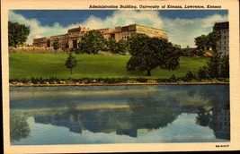 Lawrence,KS Administration Building,University of Kansas - Linen Postcard -BK42 - £6.73 GBP