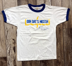 Vintage T-Shirt DC 101 Ooh Dat&#39;s Nicesh The Greasman Screen Stars Ringer Size M - £47.47 GBP